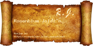 Rosenblum Jolán névjegykártya